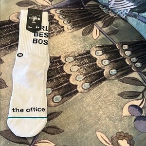 Stance THE OFFICE White 'World's Best Boss' Socks